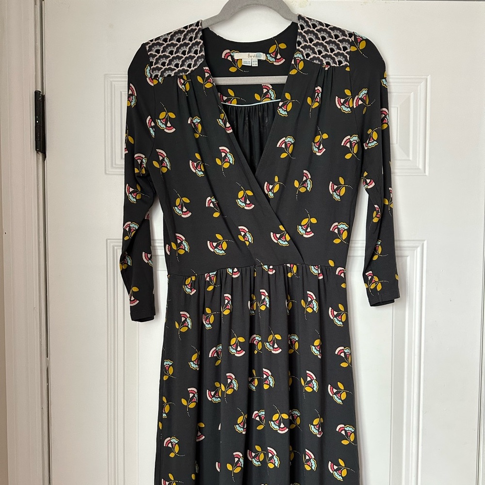 Boden midi printed faux-wrap dress